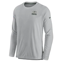 T-shirt à manches longues pour homme Nike Green Bay Packers Sideline Lockup Performance - Gris