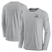 T-shirt à manches longues pour homme Nike Green Bay Packers Sideline Lockup Performance - Gris