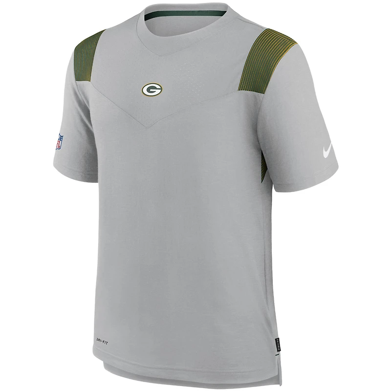 Men's Nike Gray Green Bay Packers Sideline Player UV Performance T-Shirt