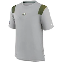 Men's Nike Gray Green Bay Packers Sideline Player UV Performance T-Shirt
