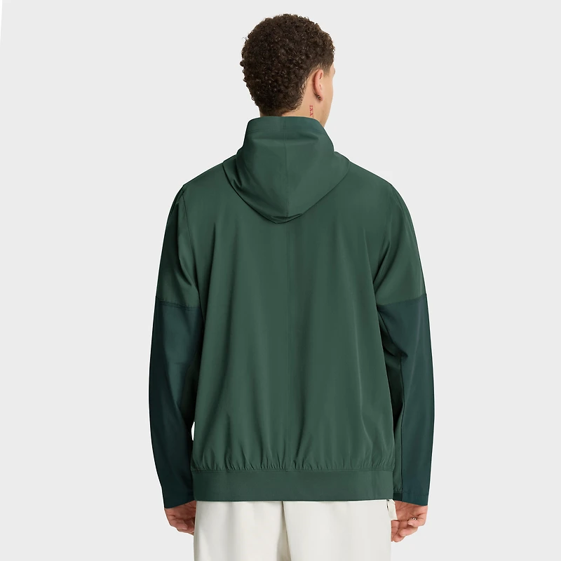 Veste à capuche Nike verte/vert forêt Green Bay Packers 2025 Sideline Coaches Anorak demi-zip pour homme