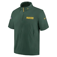 Veste à capuche manches courtes et demi-zip Nike Green Bay Packers 2024 Sideline Coach pour homme