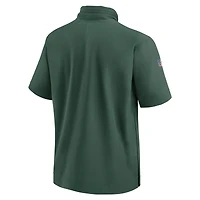 Veste à capuche manches courtes et demi-zip Nike Green Bay Packers 2024 Sideline Coach pour homme