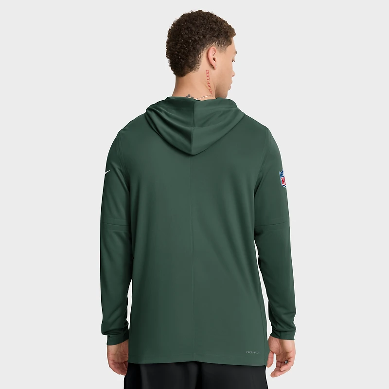 T-shirt à capuche manches longues Nike Green Bay Packers 2025 Sideline Pure Fury Dri-FIT pour homme