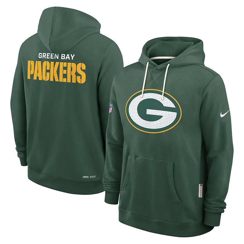 Sweat à capuche Nike Green Bay Packers 2025 Sideline Standard Issue Club Dri-FIT pour homme