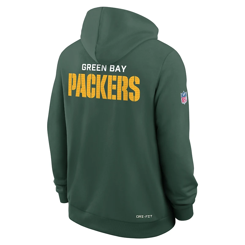Sweat à capuche Nike Green Bay Packers 2025 Sideline Standard Issue Club Dri-FIT pour homme