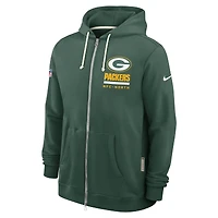 Sweat à capuche Nike Green Bay Packers 2025 Sideline Standard Issue Utility Player Dri-FIT entièrement zippé pour homme