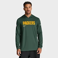 T-shirt à capuche manches longues Nike Green Bay Packers pour homme, coupe large et grande taille, Dri-FIT