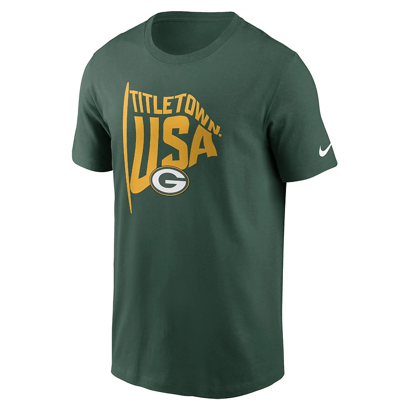 T-shirt essentiel local Green Bay Packers Nike vert pour homme