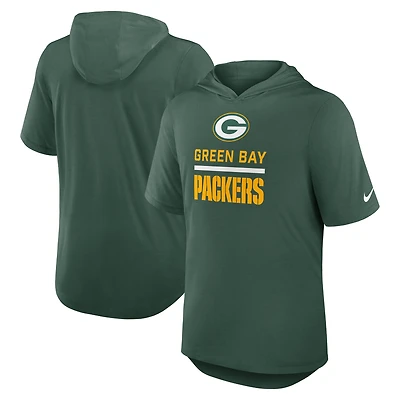T-shirt à capuche Nike Green Bay Packers Lockup Tri-Blend pour homme
