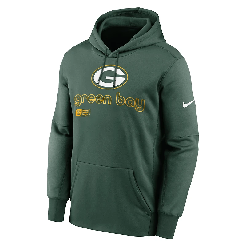 Sweat à capuche Nike Green Bay Packers Performance pour homme