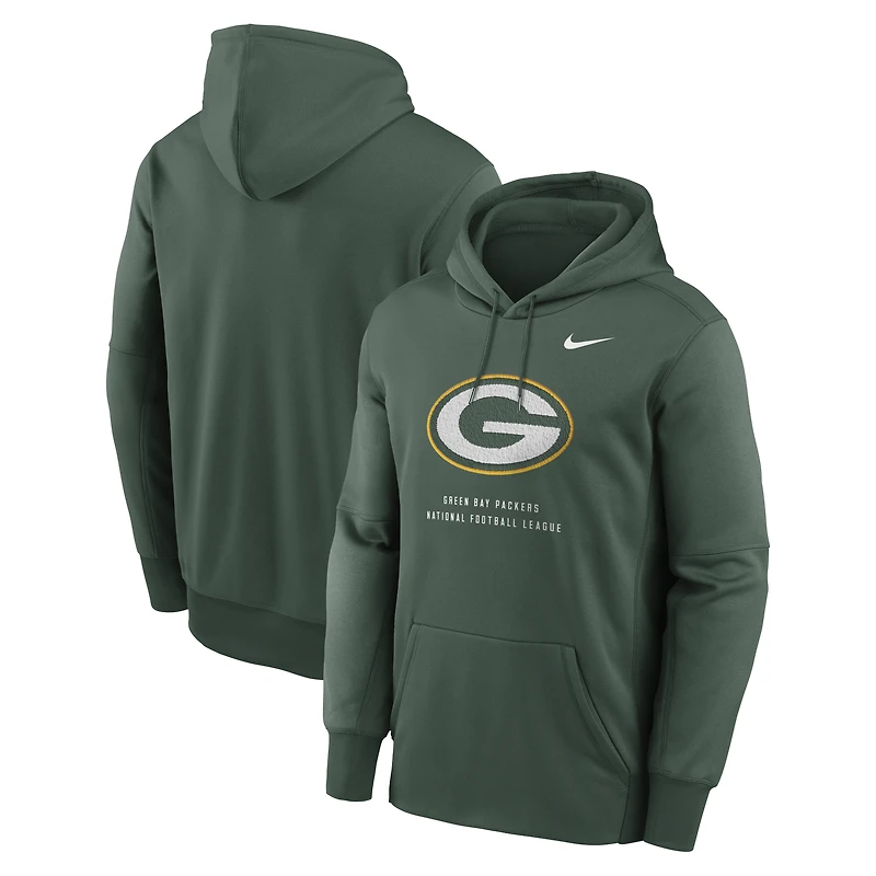 Sweat à capuche Nike Primetime Therma-FIT vert Green Bay Packers pour homme