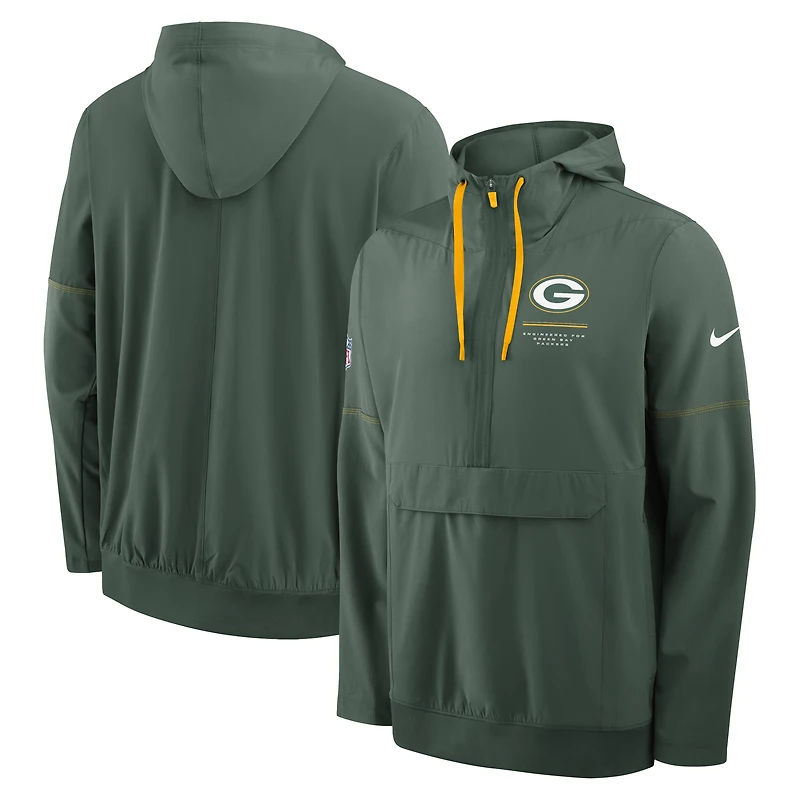 Veste anorak à demi-zip et capuche Nike Green Bay Packers pour homme