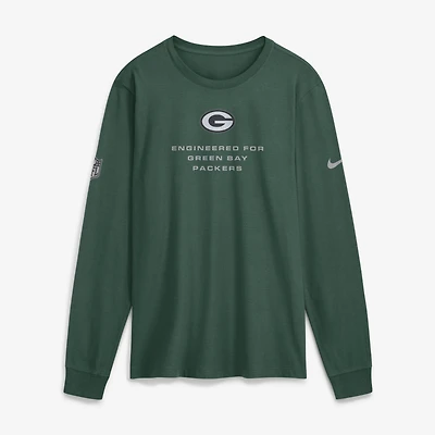 T-shirt à manches longues Nike Green Bay Packers Sideline Bold Arch Star Dri-FIT pour homme