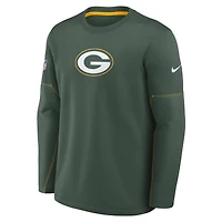 T-shirt Nike Green Bay Packers Sideline Coach mi-lourd à col rond Therma-FIT pour homme