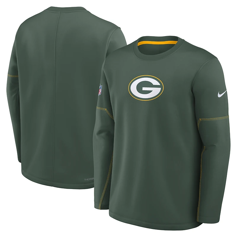 Sweat-shirt Nike Green Bay Packers Sideline Coaches mi-lourd Therma-FIT pour homme