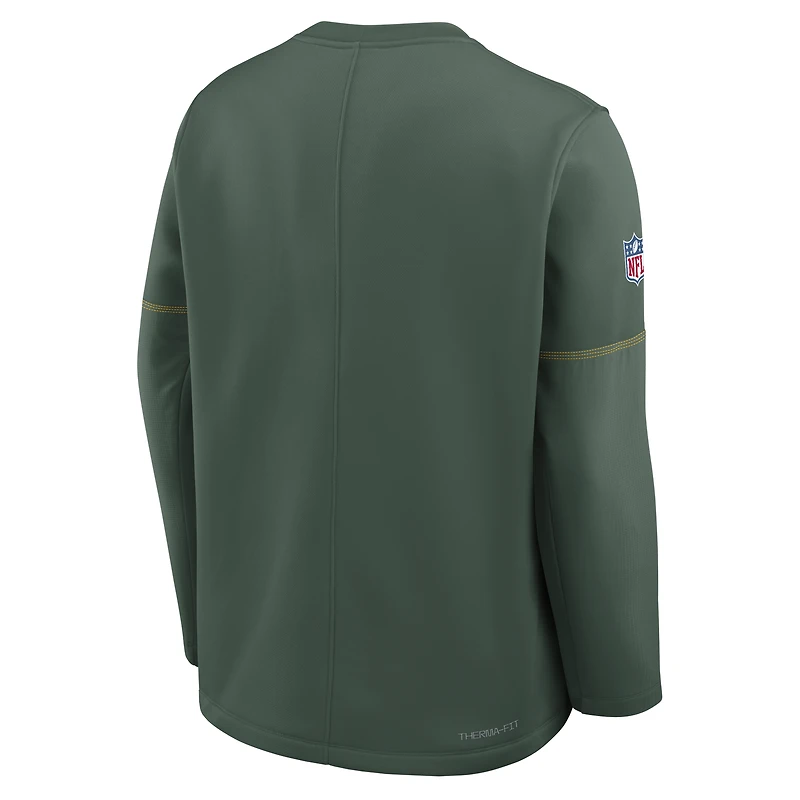 Men's Nike Green Bay Packers Sideline Coaches Midweight Therma-FIT Sweatshirt