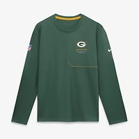 T-shirt à manches longues Nike Green Bay Packers Sideline Coaches UV Dri-FIT pour homme