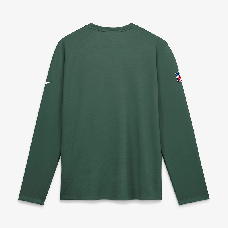 T-shirt à manches longues Nike Green Bay Packers Sideline Coaches UV Dri-FIT pour homme
