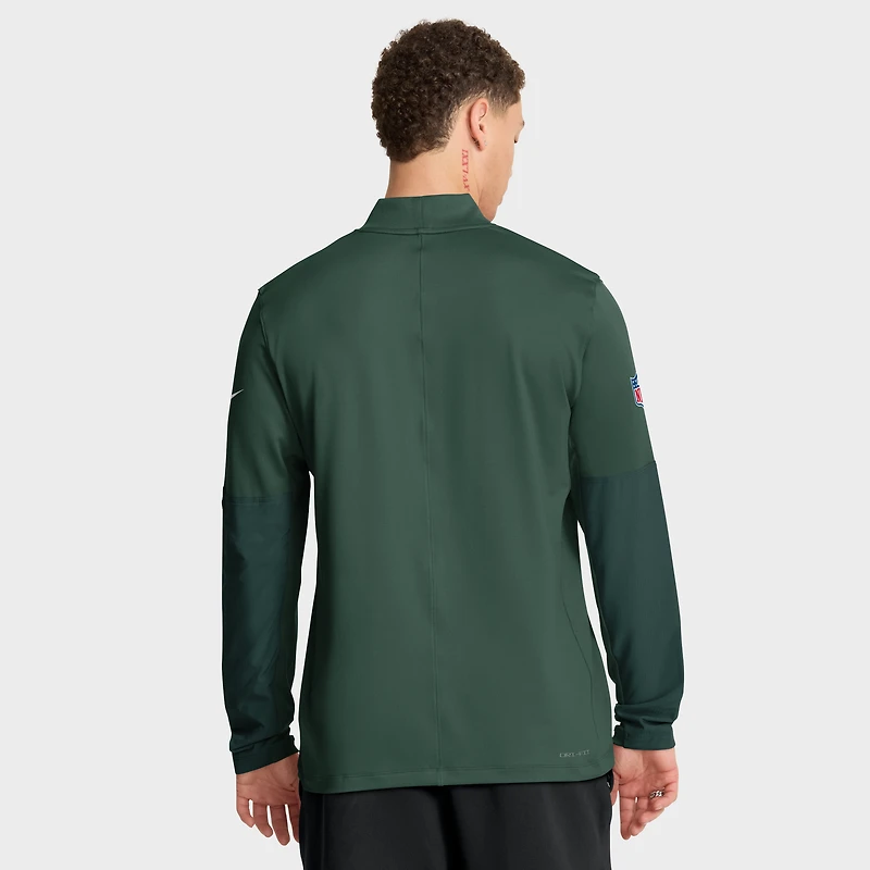 Pull Nike vert à demi-zip Sideline Dri-FIT des Packers de Green Bay pour homme