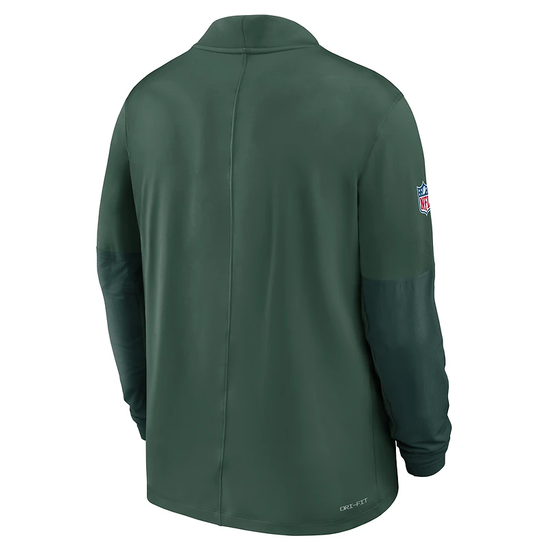 Pull Nike vert à demi-zip Sideline Dri-FIT des Packers de Green Bay pour homme