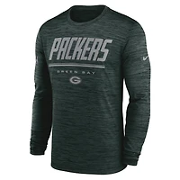 T-shirt à manches longues Nike Green Bay Packers Sideline Offensive Transition Velocity Dri-FIT pour homme