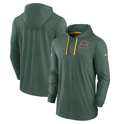 Nike Vert Green Bay Packers Sideline Pop Performance pour homme - Chandail à capuchon