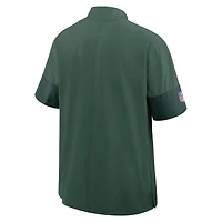 Men's Nike Green Bay Packers Sideline Short Sleeve Quarter-Zip Performance Coach Jacket