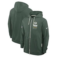 Men's Nike Green Bay Packers Sideline Standard Issue Dri-FIT Full-Zip Hoodie