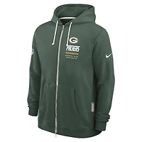Men's Nike Green Bay Packers Sideline Standard Issue Dri-FIT Full-Zip Hoodie