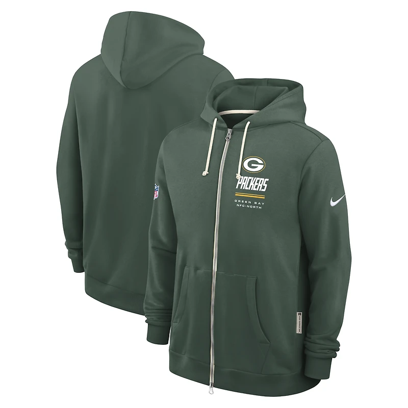 Men's Nike Green Bay Packers Sideline Standard Issue Dri-FIT Full-Zip Hoodie