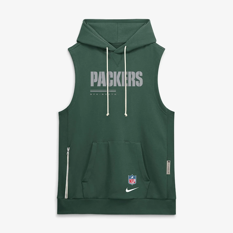 Men's Nike Green Bay Packers Sideline Standard Issue Dri-FIT Sleeveless Hoodie