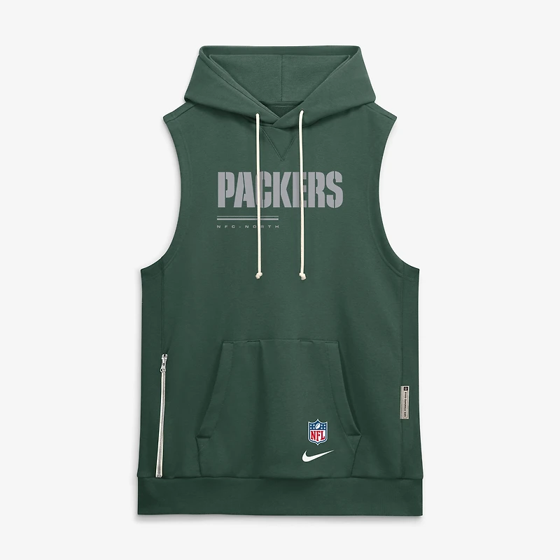 Men's Nike Green Bay Packers Sideline Standard Issue Dri-FIT Sleeveless Hoodie