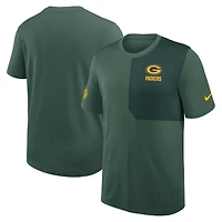 T-shirt d'entraîneur Nike Green Bay Packers Sideline UV Dri-Fit pour homme