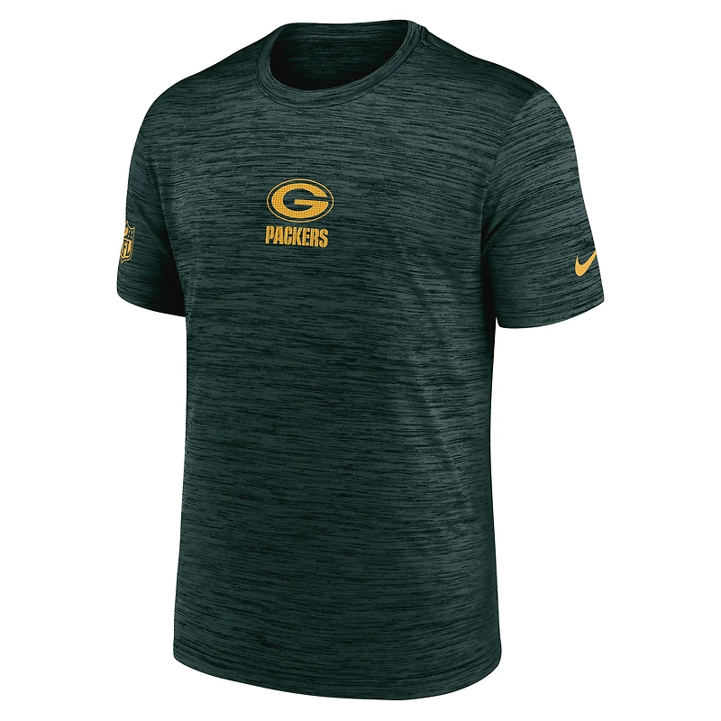 T-shirt Nike vert pour homme Green Bay Packers Sideline Velocity Dri-FIT