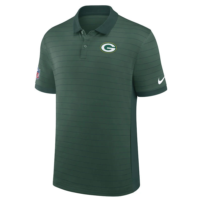 Polo Nike vert à rayures Victory Stripe Dri-FIT pour homme des Packers de Green Bay