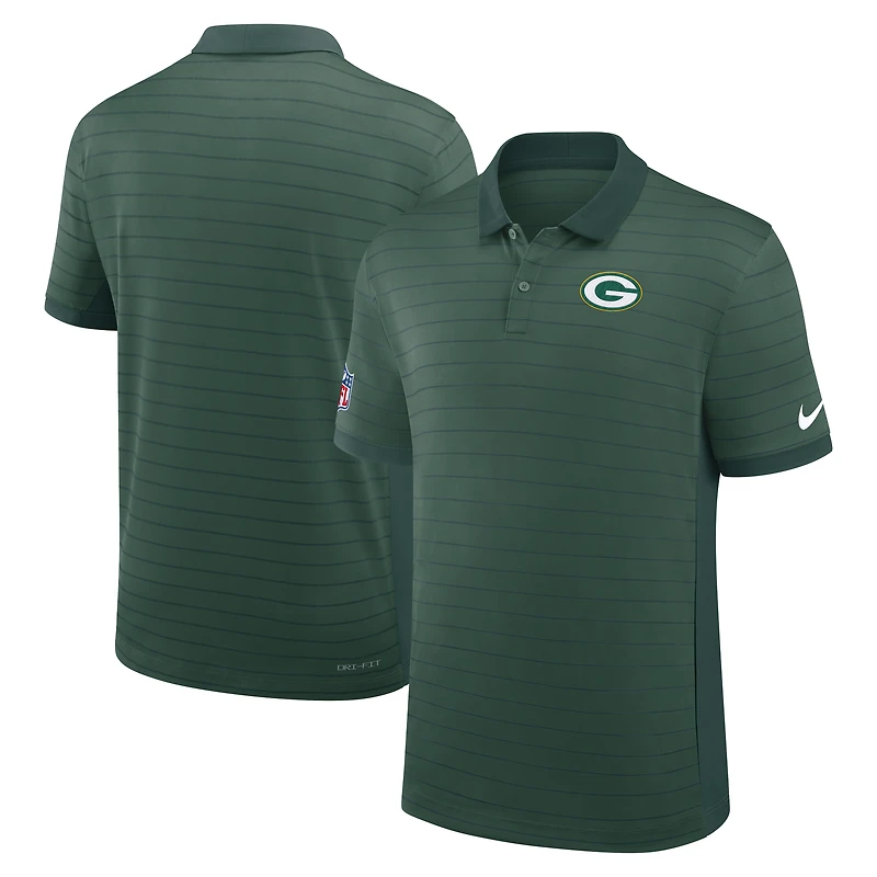 Polo Nike vert à rayures Victory Stripe Dri-FIT pour homme des Packers de Green Bay