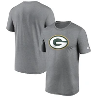 Men's Nike Heather Charcoal Green Bay Packers Primetime Legend Logo Performance T-Shirt