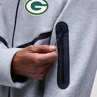 Sweat à capuche zippé Nike Tech Fleece raglan Green Bay Packers pour homme, gris chiné