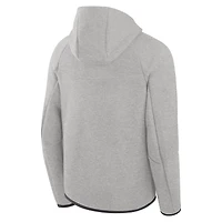 Men's Nike Heather Gray Green Bay Packers Tech Fleece Raglan Full-Zip Windrunner Hoodie
