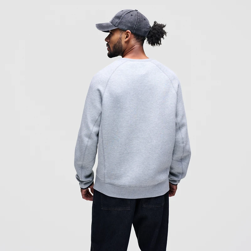 Men's Nike Heather Gray Green Bay Packers Tech Fleece Raglan Sweatshirt