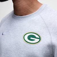 Sweat-shirt Nike Tech Fleece Raglan gris chiné pour homme des Green Bay Packers