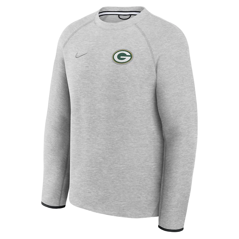 Sweat-shirt Nike Tech Fleece Raglan gris chiné pour homme des Green Bay Packers