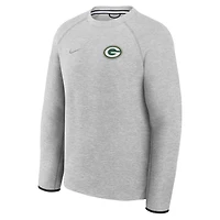 Sweat-shirt Nike Tech Fleece Raglan gris chiné pour homme des Green Bay Packers