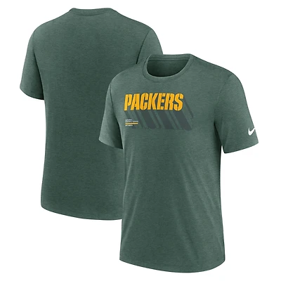 Men's Nike Heather Green Bay Packers Long Pass Tri-Blend T-Shirt