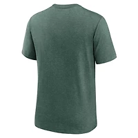 T-shirt Nike Green Bay Packers Wordmark Tri-Blend pour homme - Vert chiné