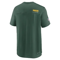 Men's Nike Heather Kelly Green Bay Packers Sideline Coach Chevron Lock Up Logo V-Neck Performance T-Shirt