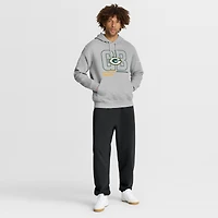 Men's Nike Heathered Gray Green Bay Packers City Code Club Fleece Pullover Hoodie