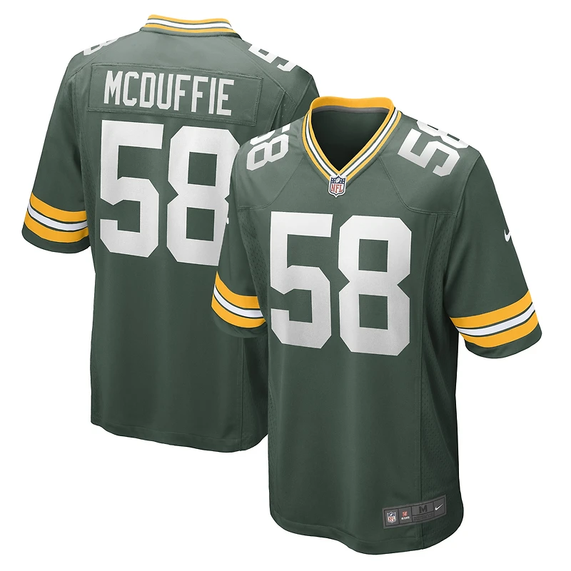 Maillot de match Nike Isaiah McDuffie pour hommes, vert, Green Bay Packers