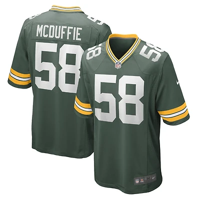Maillot de match Nike Isaiah McDuffie pour hommes, vert, Green Bay Packers